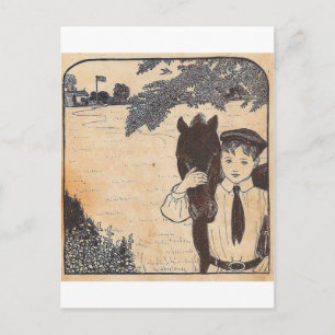 Boy and horse postcard