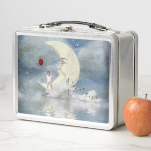 Boy and Moon Metal Lunch Box