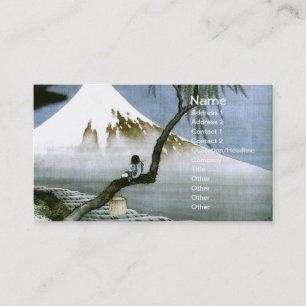 Boy and Mount Fuji Hokusai Japanese Fine Art Business Card
