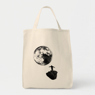 Boy and the Moon - Black Tote Bag