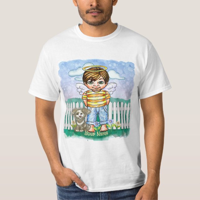 Boy Angel and Dog t-shirt (Front)