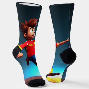 Boy Animated Soccer Player With Ball, Socks