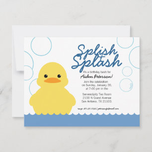 boy ANY AGE rubber DUCKY BIRTHDAY party Invitation