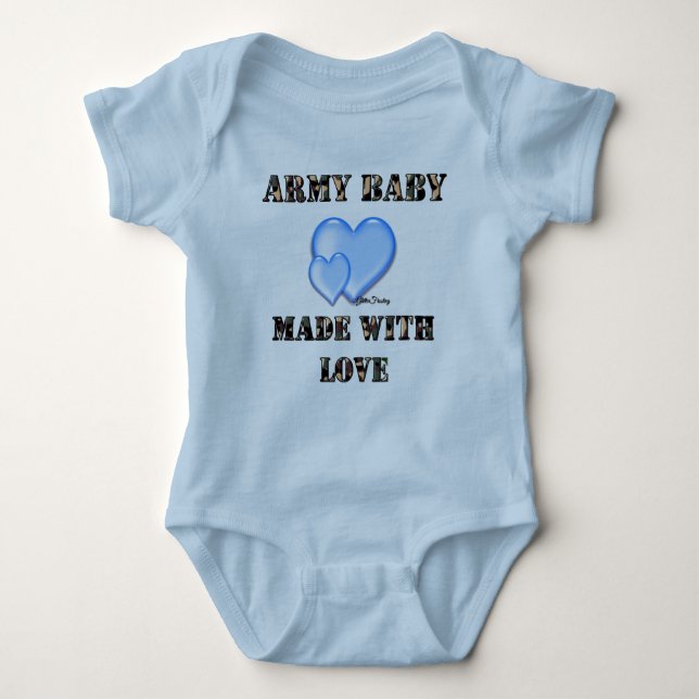 Boy Army Baby Made with Love byDani Baby Bodysuit (Front)
