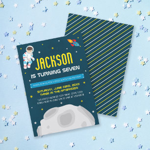 Boy Astronaut Space Birthday Invitation