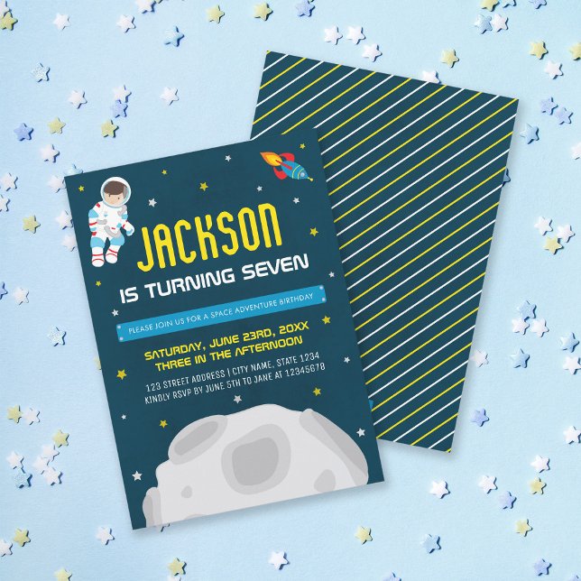 Boy Astronaut Space Birthday Invitation (Creator Uploaded)