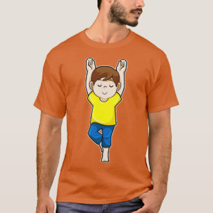 Boy at Yoga Stretching exercises T-Shirt