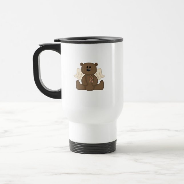 Boy Autism Awareness Bear Travel Mug (Left)