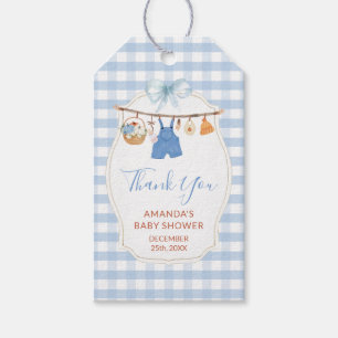 Boy Autumn Clothes Pumpkin Fall Baby Shower Gift Tags