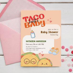 Boy Avocado Pastel Taco Bout a Baby Shower Invitation
