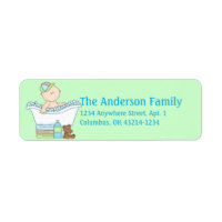 Boy Baby Bathtime Address Labels