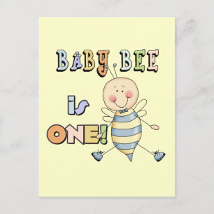 Boy Baby Bee 1st Birthday Tshirts and Gifts Postcard