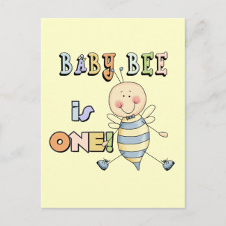 Boy Baby Bee 1st Birthday Tshirts and Gifts Postcard
