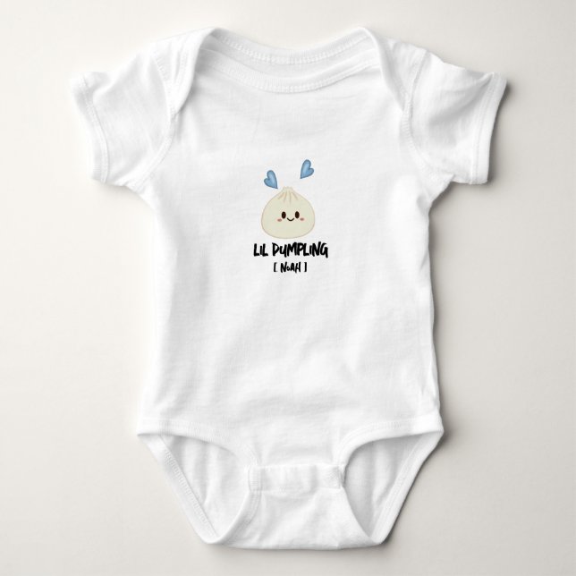 Boy Baby Bodysuit, Cute Lil Dumpling Bodysuit (Front)