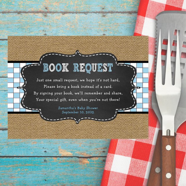 Boy Baby Q, BBQ Baby Shower book request card (Creator Uploaded)