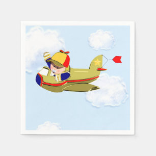 Boy Baby Shower Aeroplane Napkin
