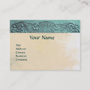 BOY BABY SHOWER ANTIQUE PINK BLUE FLORAL MONOGRAM BUSINESS CARD