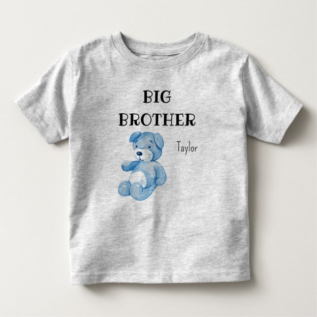 Boy Baby Shower Attire Cute Big Brother 2T - 5-6T Toddler T-Shirt (Front)