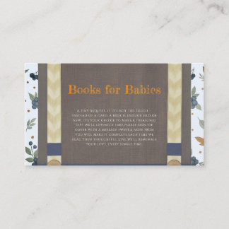 Boy baby shower autum fall blue burlap bodysuit enclosure card