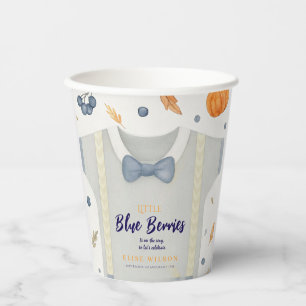 Boy baby shower autum fall burlap bodysuit invita paper cups