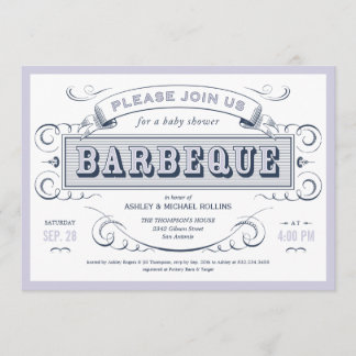 Boy Baby Shower BBQ Invitations