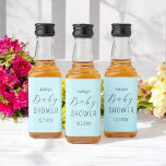 Boy Baby Shower Blue Elegant  Liquor Bottle Label<br><div class="desc">Boy Baby Shower Blue Black Liquor Bottle Label with Elegant Typography Calligraphy Script. More products with this design are in the collection below.</div>