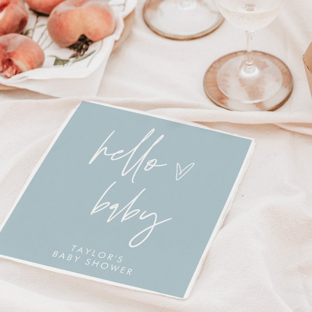 Boy Baby Shower Blue Paper Napkin Boho Decor (Creator Uploaded)