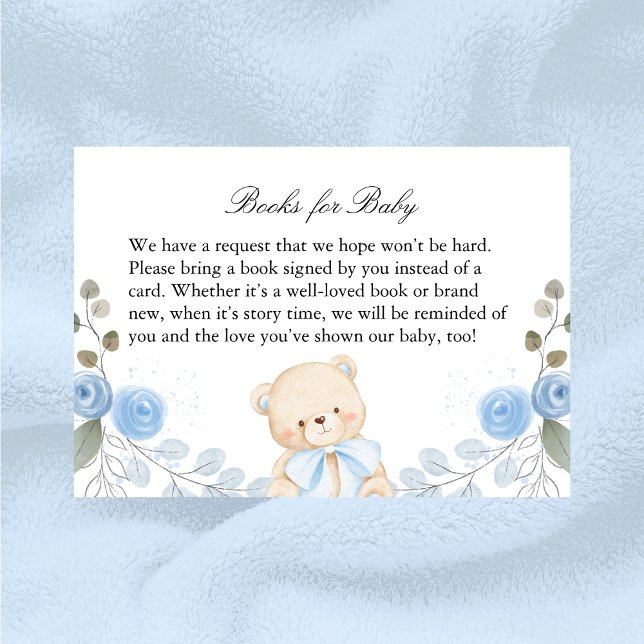 Boy Baby Shower Books for Baby Enclosure Card (Creator Uploaded)