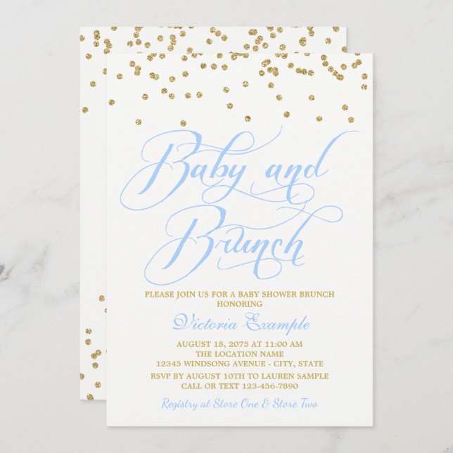 Boy Baby Shower Brunch Invitations (Front/Back)