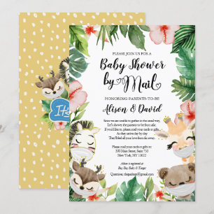 Boy Baby Shower By Mail   Masked Safari Friends Invitation