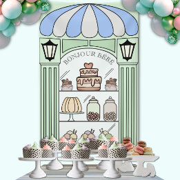 Boy Baby Shower dessert table backdrop Banner