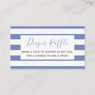 Boy Baby Shower Diaper Raffle Ticket, Blue Brown Enclosure Card