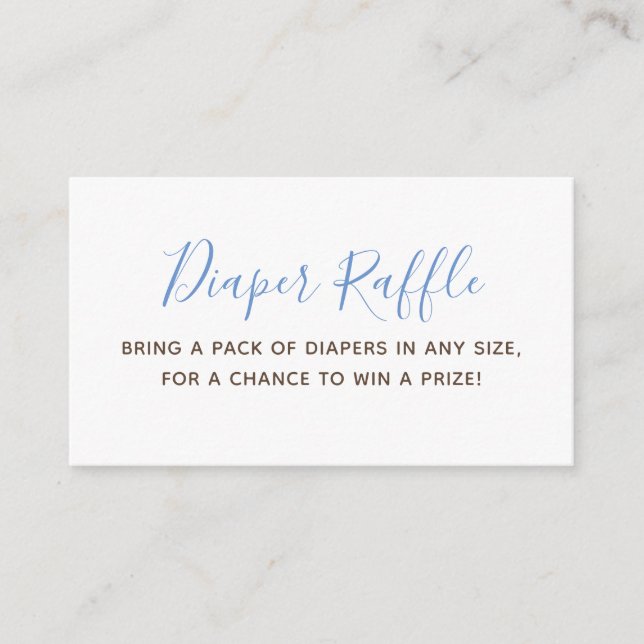 Boy Baby Shower Diaper Raffle Ticket Enclosure Card (Front)