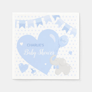 Boy Baby Shower Elephant Balloon Paper Napkin