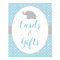 Boy Baby Shower Elephant Blue Cards & Gifts Sign