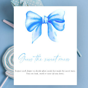 Boy baby shower game guess the sweet mess poster