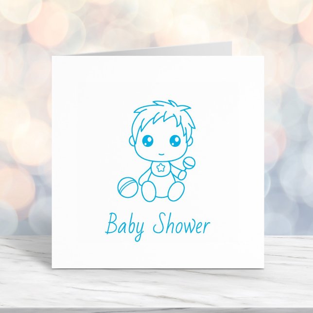 Boy Baby Shower Gender Reveal 2 Self-inking Stamp (Creator Uploaded)