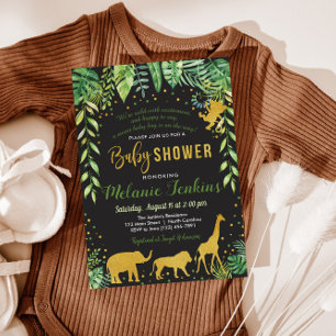 Boy Baby Shower Invitation, Jungle Baby Shower Invitation