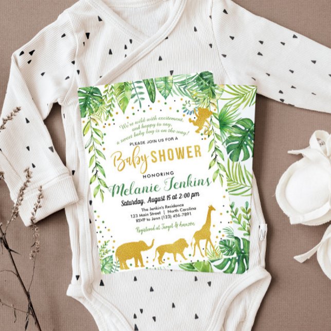 Boy Baby Shower Invitation, Jungle Baby Shower Invitation (Creator Uploaded)
