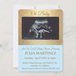 Boy Baby Shower Invitation - Sonogram