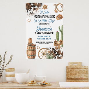 Boy Baby Shower Old West Theme Poster