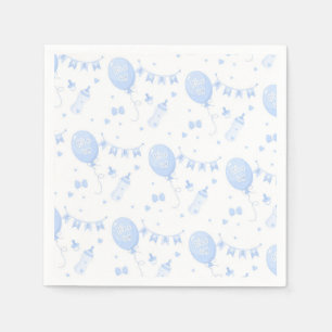 Boy Baby Shower Paper Napkin with Balloons