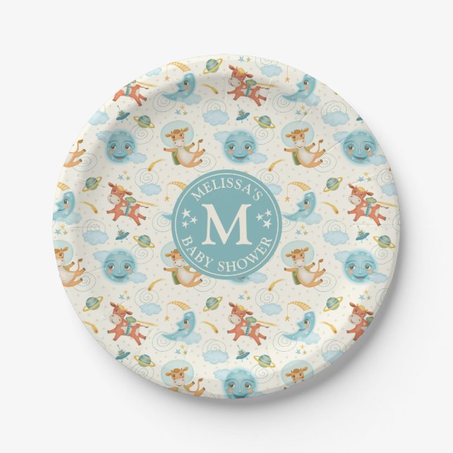 Boy Baby Shower Paper Plate (Front)