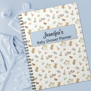 Boy Baby Shower Planner-Keepsake Vintage Toys Notebook