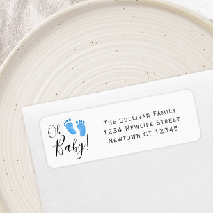 Boy Baby Shower Return Address