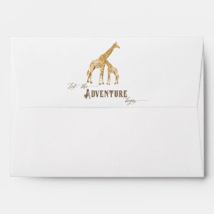 Boy Baby Shower Safari Adventure Giraffe Painted Envelopes