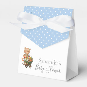 Boy BABY SHOWER Teddy Rustic Floral Blue Favour Bo Box