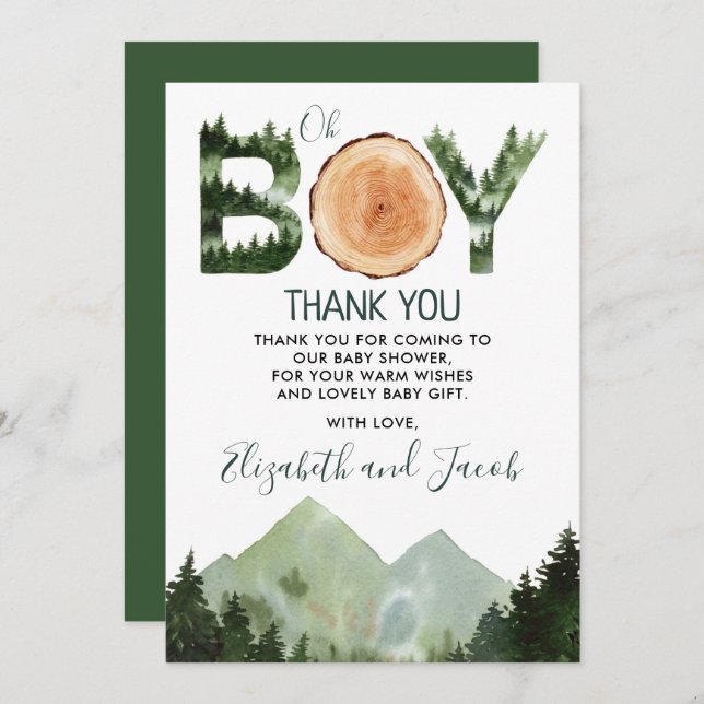  Boy Baby Shower Thank You (Front/Back)