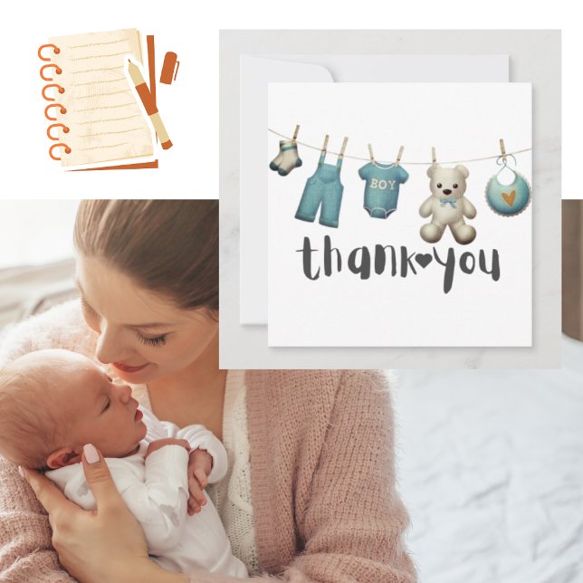 Boy Baby Shower Thank You Teddy Bear (Creator Uploaded)