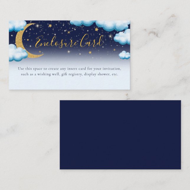 Boy Baby Shower Twinkle Twinkle Little Star Enclosure Card (Front/Back)